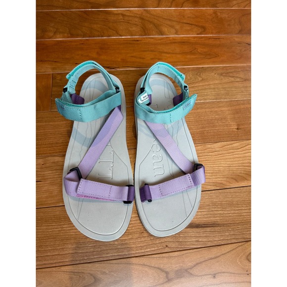 LL Bean Womens Katahdin Sport Sandals Purple Teal Strappy Hiking Shoes Size 9 - Picture 5 of 6